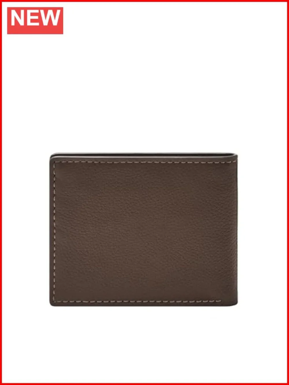 Genuine Leather Bifold Wallet with Flip ID Window